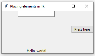 Placing Widgets in Tk tkinter Python Assets